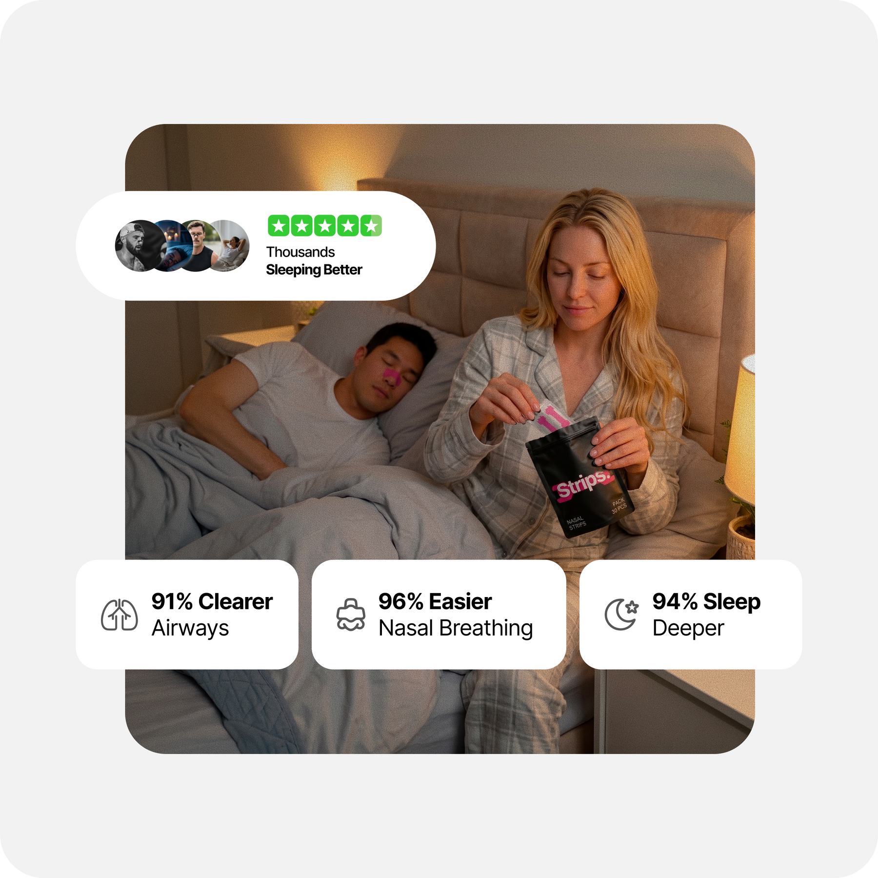 Nasal Sleeping Strips - Pink