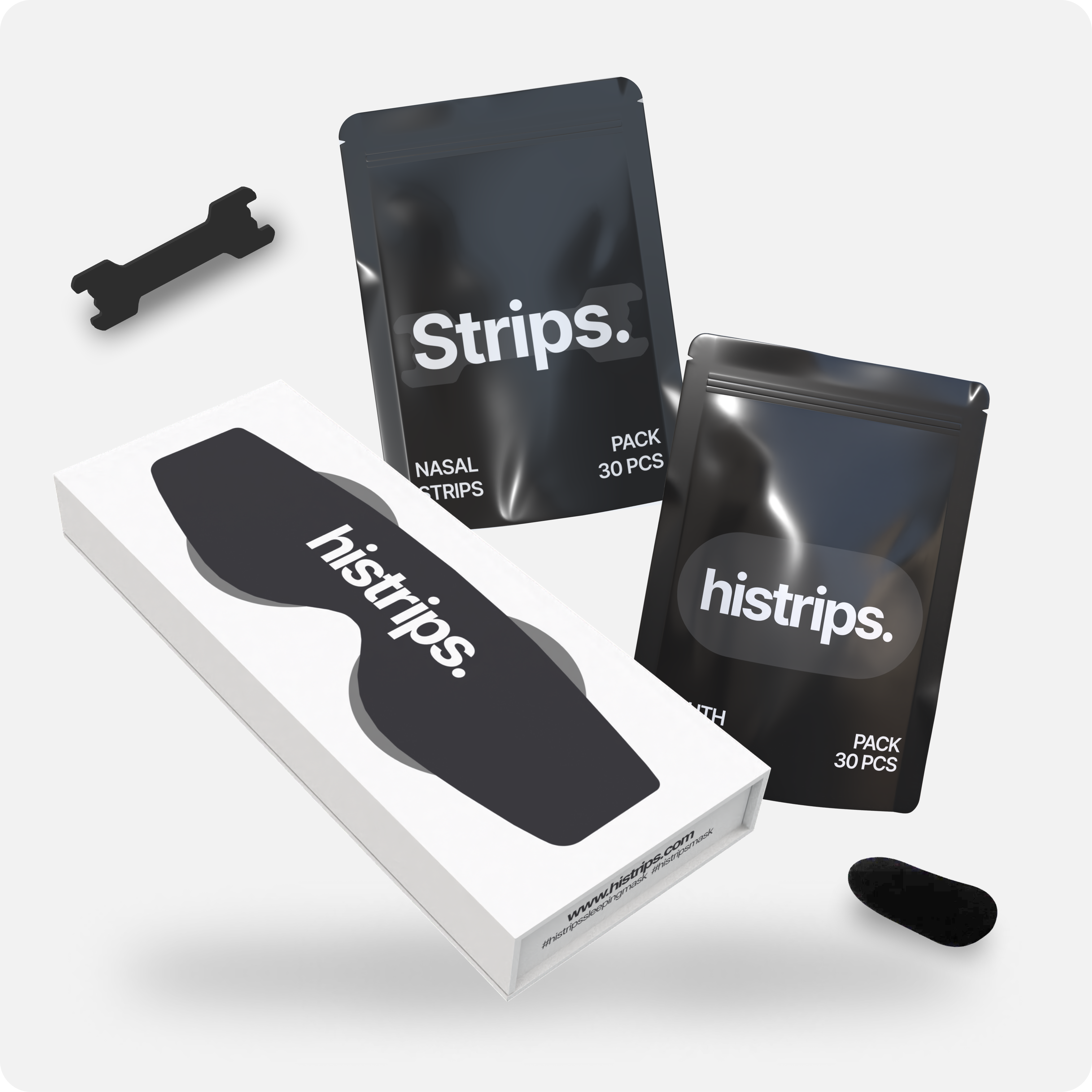 Eclipse Sleep Mask together with HISTRIPS nasal strips in nighttime routine