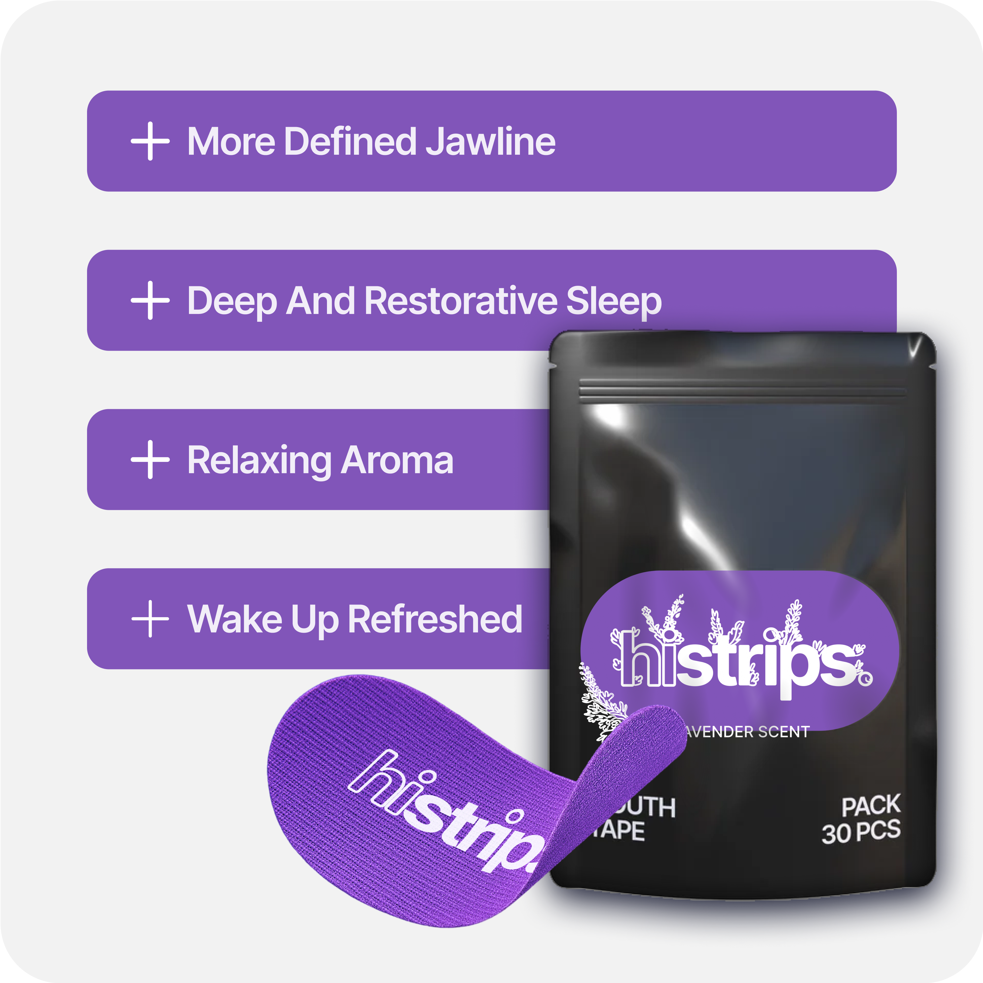 Fight snoring and define your jaw with our lavender mouth tape!