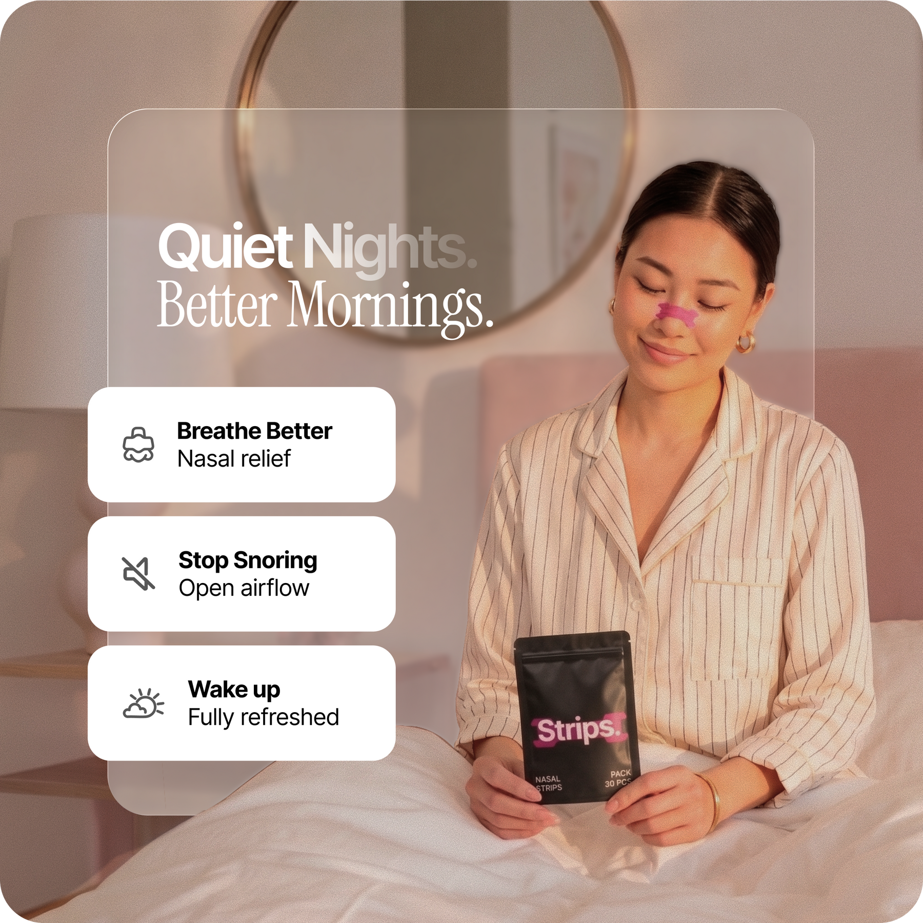 Nasal Sleeping Strips - Pink