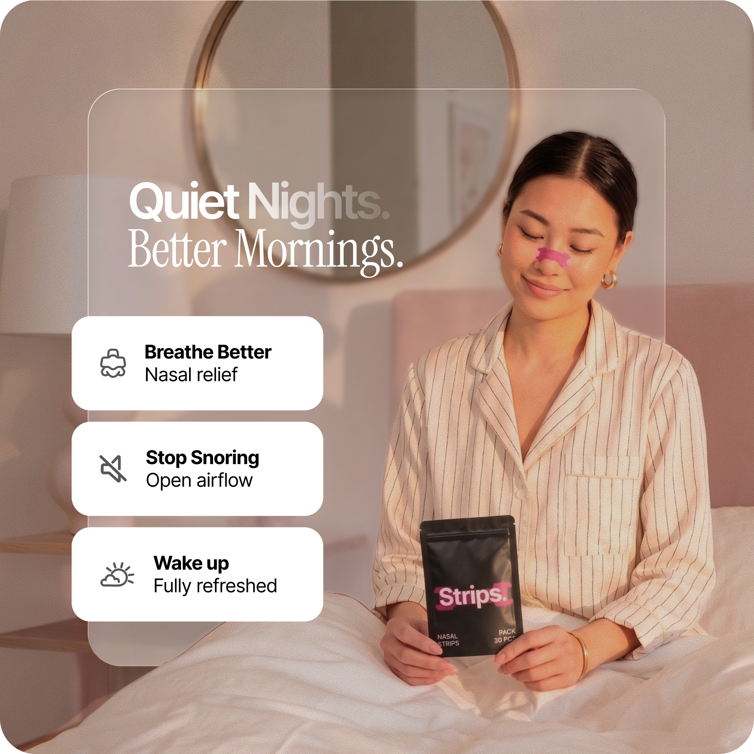 Nasal Sleeping Strips - Pink