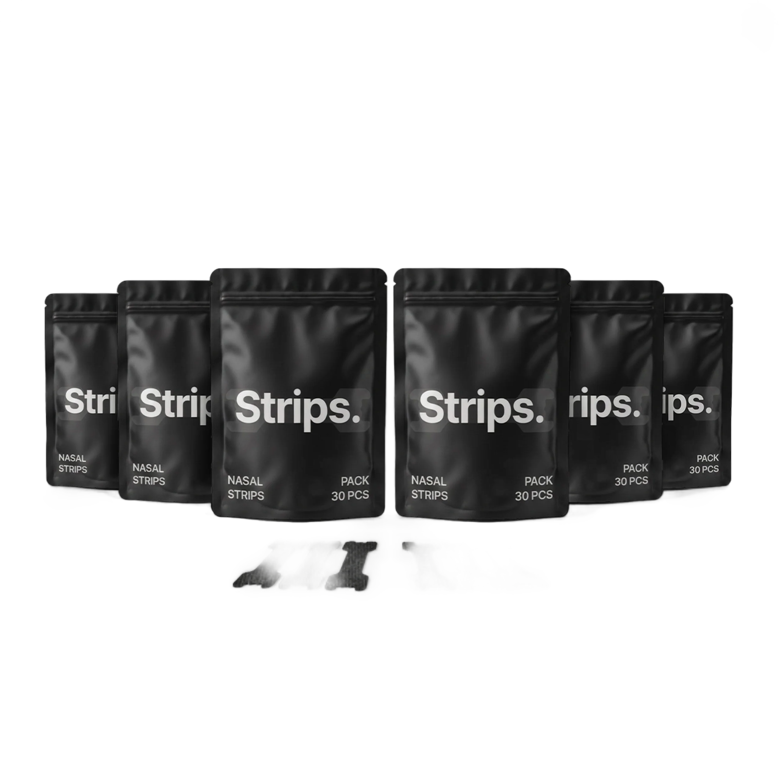 Black Nasal Strips [6-Pack] without background
