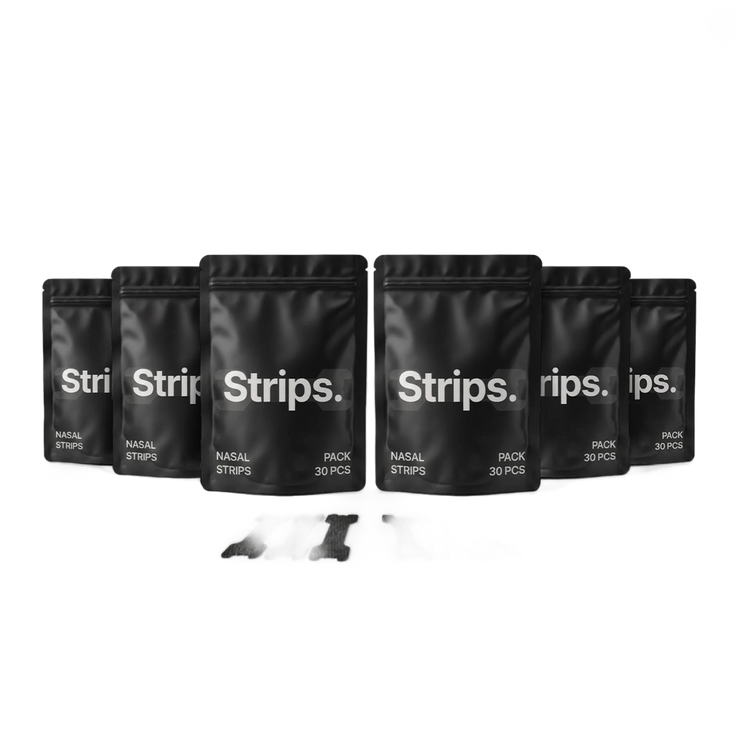 Black Nasal Strips [6-Pack] without background