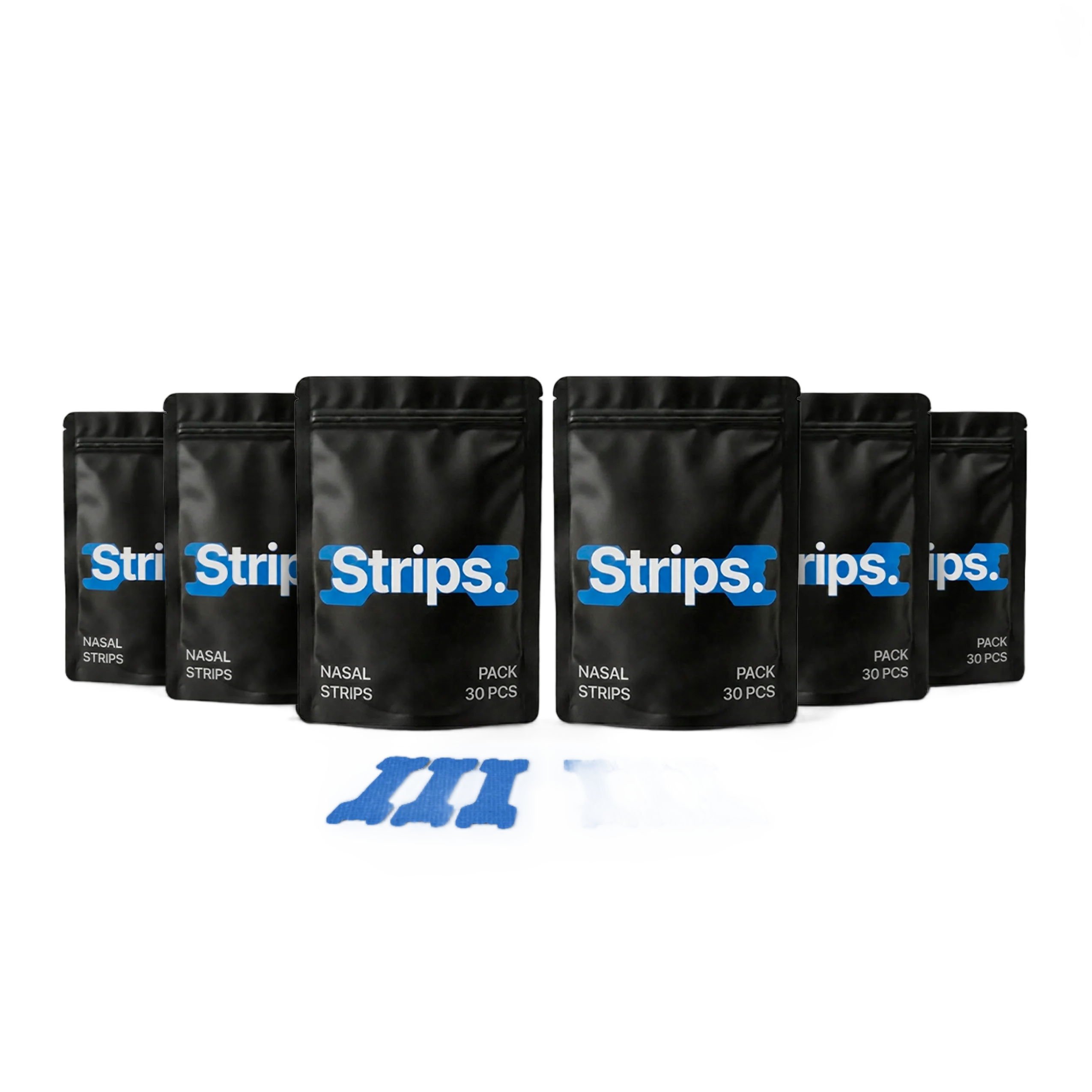 Blue Nasal Strips [6-Pack] without background