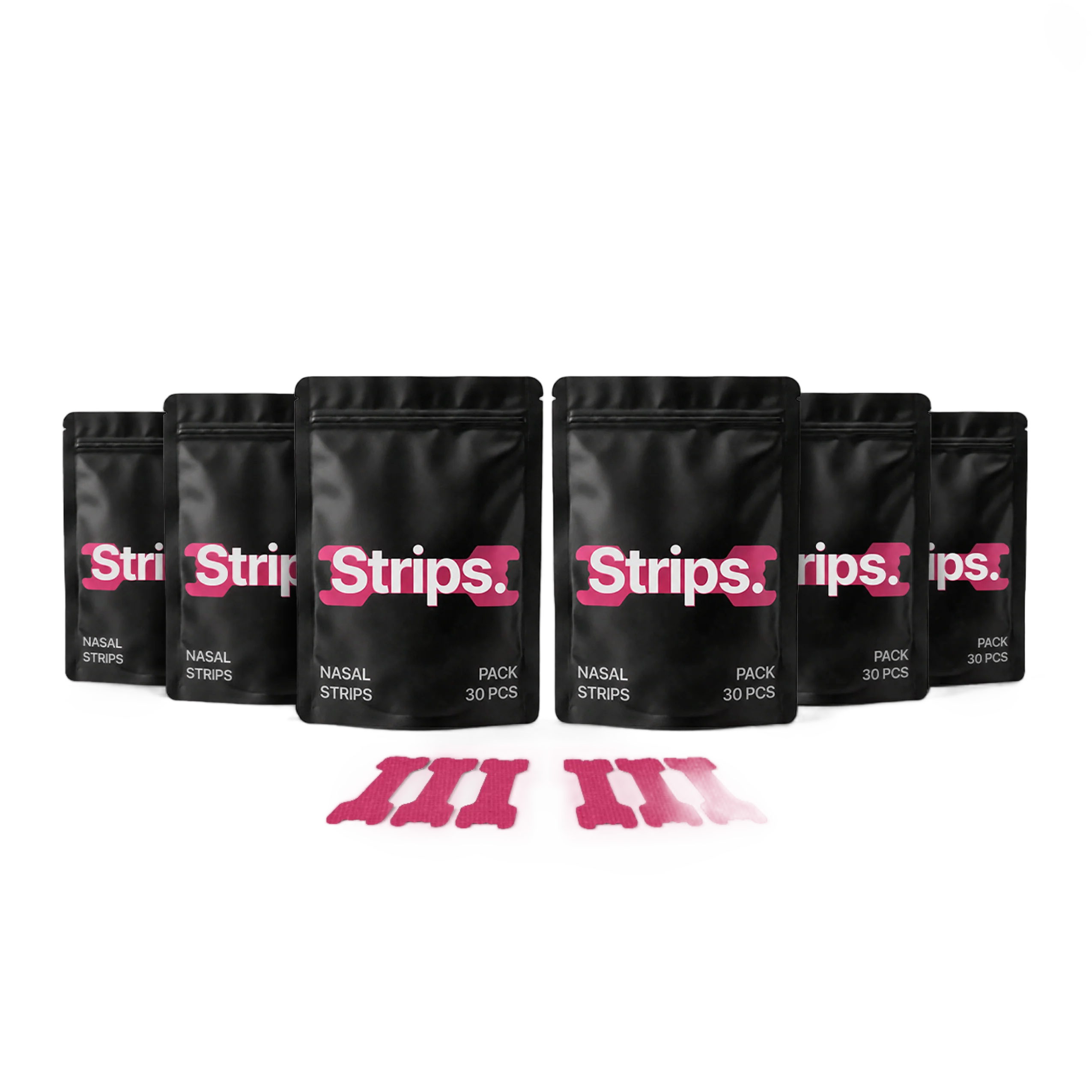 Pink Nasal Strips [6-Pack] without background