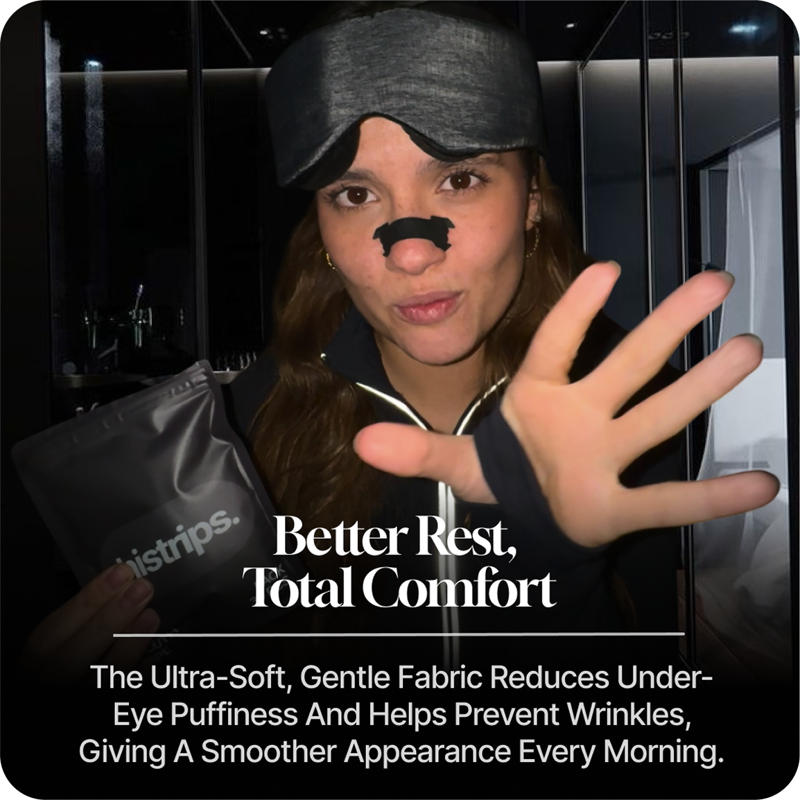 Travel sleep mask: lightweight, compact and perfect for airplanes/hotels - Eclipse by Histrips